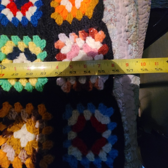 Handmade Granny Squares Blanket Crochet Blanket Vintage. K - Picture 7 of 10